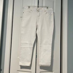 Michael Kors cropped skinny jeans, white, size 10. Very good condition.